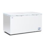 Energy-efficient storage chest fridge with 750L capacity, inventory baskets and solid doors