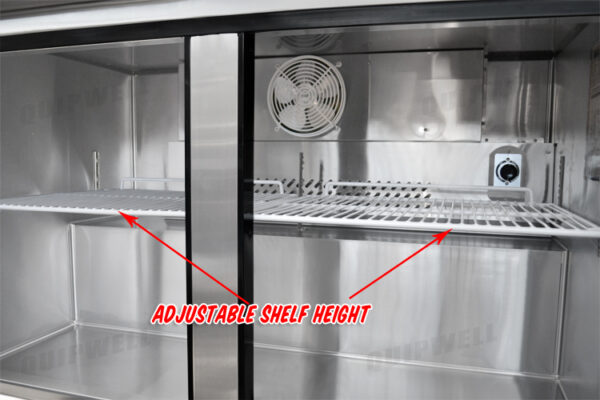 Powerful bench freezer with 340L capacity, integrated benchtop, fan-forced cooling and low energy usage