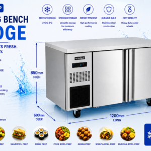 2 Door Under Bench Fridge 220L (WA1268) - Image 3