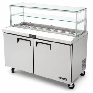 2 Door Glass Salad Prep Fridge 510L (SS51G)