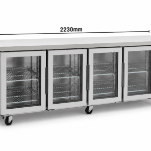 4 Door Glass Under Bench Fridge 560L (WGA56) - Image 1