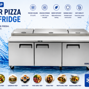 3 Door Pizza Prep Fridge 800L (PPA12) - Image 11