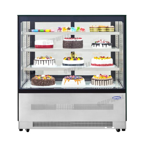 CFZ12-4 Edit 4-tier commercial cake display fridge with anti-fog panoramic glass and LED lighting