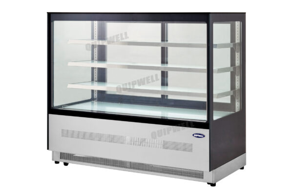 CFZ15-3 4-tier commercial cake display fridge with anti-fog panoramic glass and LED lighting