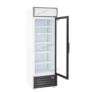 1 door commercial upright display fridge with glass doors and LED lighting
