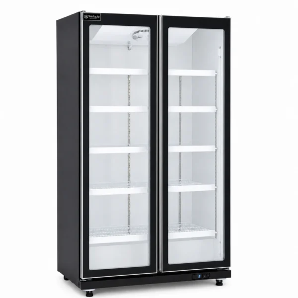 2 door commercial display fridge for drinks and food
