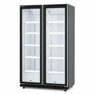 2 door commercial display fridge for drinks and food
