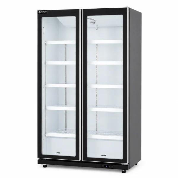 2 door commercial display fridge for drinks and food
