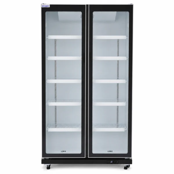 2 door commercial display fridge for drinks and food