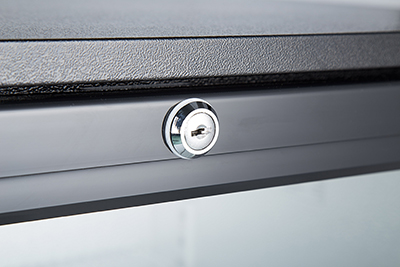 2-door commercial bar fridge with glass doors and LED lighting