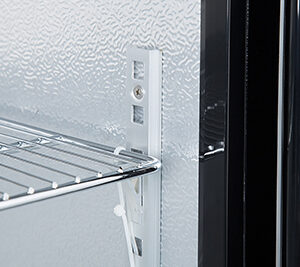 Energy-efficient bar fridge with 210L capacity, fan-forced cooling and adjustable shelves