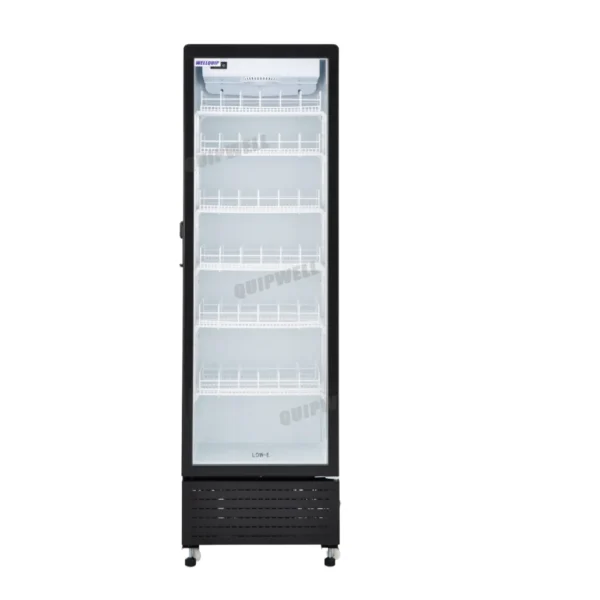 1 door commercial upright display fridge with glass doors and LED lighting