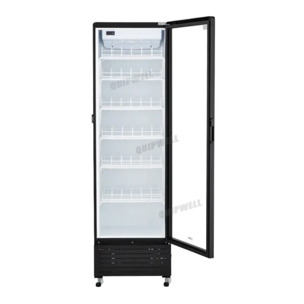1 door commercial upright display fridge with glass doors and LED lighting
