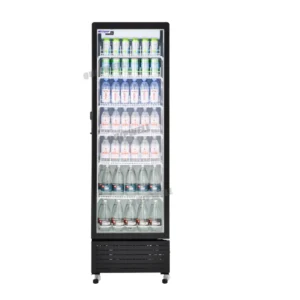 1 door commercial upright display fridge with glass doors and LED lighting