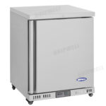 1-door under bench fridge with double glazed glass doors, LED lighting and 7 Star GEMS rating