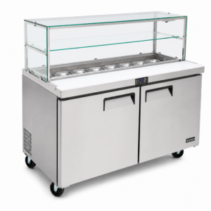 2 Door Glass Salad Prep Fridge 510L (SS51G)