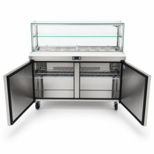 2 Door Glass Salad Prep Fridge 510L (SS51G) - Image 3