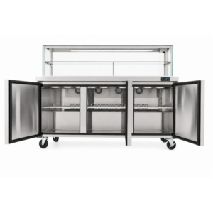 3 Door Glass Salad Prep Fridge 540L (SS54G) - Image 3