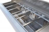 commercial salad prep fridge with stainless steel GN pans