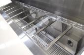 commercial salad prep fridge with stainless steel GN pans