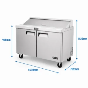 2 Door Salad Prep Fridge 510L (SSA51) - Image 4