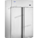 2-door commercial upright storage fridge with stainless steel doors and low running costs