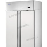 2-door commercial upright storage fridge with stainless steel doors and low running costs