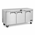 Powerful bench fridge with 540L capacity, integrated benchtop, fan-forced cooling and low energy usage