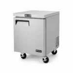 1 door commercial bench freezer with 180L capacity, integrated benchtop, fan-forced cooling and low energy usage