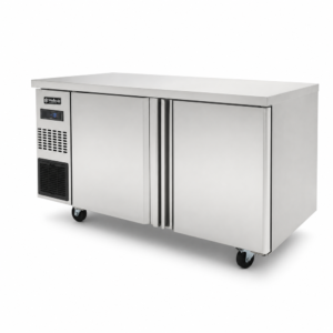 Commercial under bench freezer with stainless steel worktop
