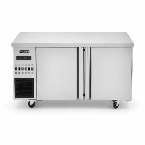 370L commercial kitchen under bench freezer front view
