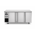 3 door solid stainless steel door undercounter fridge with front ventilated fan forced cooling and auto defrost