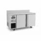 Stainless steel bench freezer with splashback for prep lines