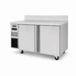 Commercial freezer with integrated worktop and splashback