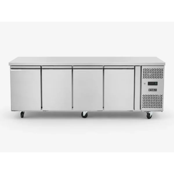 4 door commercial under bench freezer with stainless steel doors and low running costs
