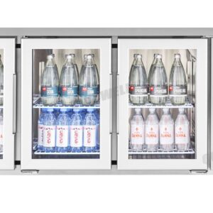 3 Door Glass Under Bench Fridge 420L (WGA42) - Image 3