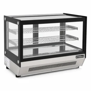 Commercial countertop dessert display fridge with panoramic glass