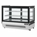 Countertop square glass cake display fridge for cafés and bakeries