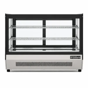3-tier countertop cake display fridge with LED lighting