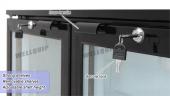 2-door commercial bar fridge with glass doors and LED lighting
