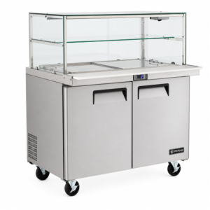 2 Door Glass Mega Salad Prep Fridge 420L (MS42G)