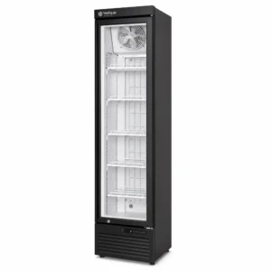 Black one door retail display freezer