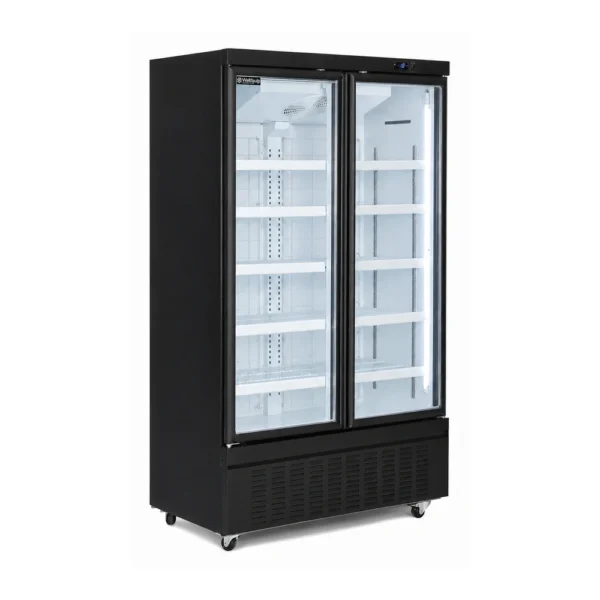 Wellquip FC2X 2 door upright display freezer with auto defrost cooling