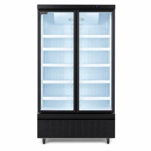 Wellquip FC2X 2 door upright display freezer with auto defrost cooling