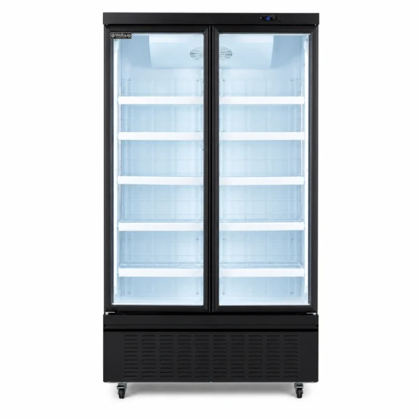 Wellquip FC2X 2 door upright display freezer with auto defrost cooling