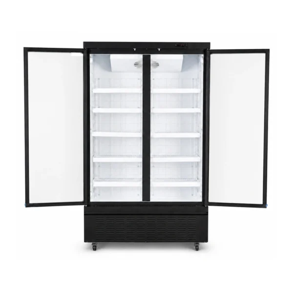 Wellquip FC2X 2 door upright display freezer with auto defrost cooling