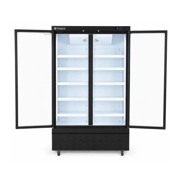 Wellquip FC2X 2 door upright display freezer with auto defrost cooling