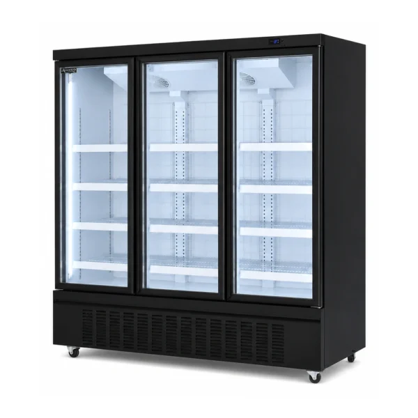 3 door commercial glass door display freezer for supermarkets