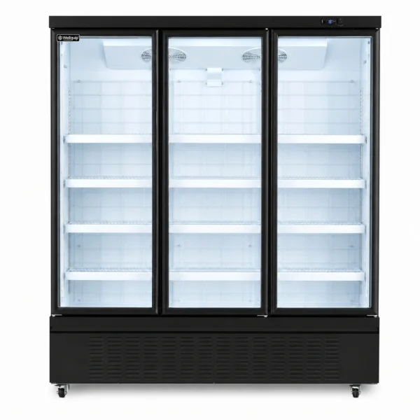 3 door commercial glass door display freezer for supermarkets