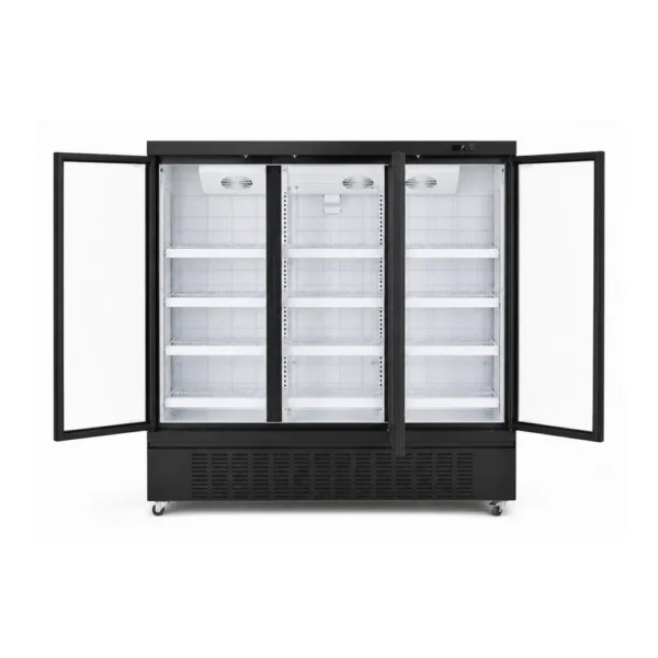 3 door commercial glass door display freezer for supermarkets